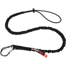 Ergodyne 3100 Single Carabiner Tool Lanyard - 10lbs Adjustable - 10 lb Load Capacity - Extended - Carabiner Attachment - 11.3" Height x 1" Width x 54" Length - Black - Nylon Webbing, Aluminum - 6 / Carton