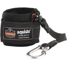 Ergodyne 3114 Pull-on Wrist Lanyard with Carabiner - 3lbs 3 lb Load Capacity - Carabiner Attachment - 8.8" Height x 1" Width x 4" Length - Black - Elastic, Stainless Steel - 6 / Carton