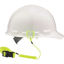 Ergodyne 3157 Coil Tool Lanyard with Buckle - 2lbs / 0.9kg 2 lb Load Capacity - Buckle Attachment - 1.5" Height x 2" Width x 48" Length - Lime - Plastic - 6 / Carton