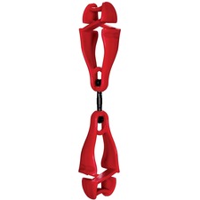 Ergodyne 3420 Swiveling Glove Clip Holder - Dual Clips 6.5" Length x 1.5" Width - for Gloves, Personal Protective Equipment (PPE), Towel, Warehouse, Food Processing Plant, Retail Worker, Home Project, Hiking, Hunting, Mitten, Key, ... - Durable, Temperatu