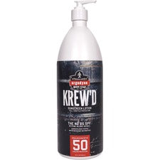 Ergodyne 6355 SPF 50 Sunscreen Lotion Lotion - 1 quart - Non-fragrance - SPF 50 - Skin - UVA Protection, UVB Protection, Water Resistant, Lightweight, Non-greasy, Absorbs Quickly, Paraben-free, Phthalates-free, Hypoallergenic, Fragrance-free, Sweat Resist