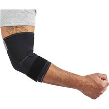 Ergodyne ProFlex 655 Elbow Sleeve with Strap Black - Spandex, Neoprene - 1 Each