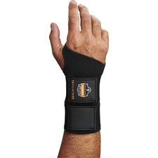 Ergodyne ProFlex 675 Ambidextrous Double Strap Wrist Support Black - Neoprene - 1 Each