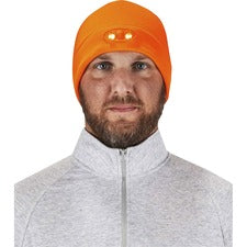 Ergodyne 6804 Skull Cap Beanie Hat with LED Lights Fleece - Orange
