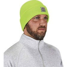 Ergodyne 6806 Cuffed Rib Knit Beanie Hat Acrylic - Lime