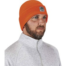Ergodyne 6806 Cuffed Rib Knit Beanie Hat Acrylic - Orange
