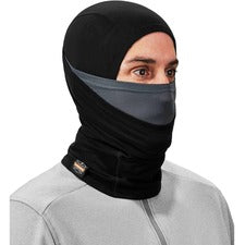Ergodyne 6844 Balaclava Face Mask - Dual-Layer Nylon, Spandex - Black