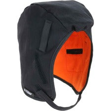 Ergodyne 6860 Winter Hard Hat Liner - 2-Layer, Fleece-Lined, FR Shell, Reg-Length Regular Size - Fleece, Modacrylic, Cotton, Polyester - Black