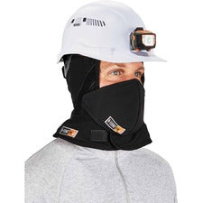 Ergodyne 6876 FR Winter Hard Hat Liner w/ FR Mouthpiece Kit - 2-Layer Modacrylic, Cotton - Black