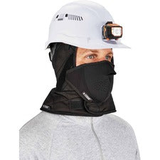 Ergodyne 6878 Winter Hard Hat Liner w/ Neoprene Mouthpiece Kit - 3-Layer Polyester, Polyester Fleece, Neoprene, Fleece, Elastic - Black