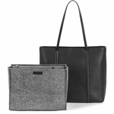 bugatti Pure Carrying Case (Tote) for 14" - Black Damage Resistant, Scratch Resistant, Scuff Resistant - Vegan Leather Body - Felt Interior Material - Shoulder Strap, Handle, Trolley Strap - 13.3" Height x 15" Width x 6.3" Depth - Female - 1 Each