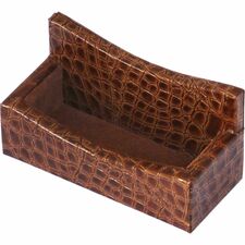 Protacini Cognac Brown Italian Patent Leather Business Card Holder Italian Leather, Suede - Cognac Brown - 1 Each