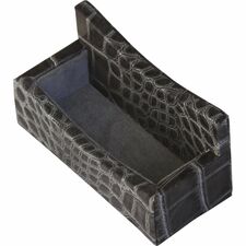 Protacini Castlerock Gray Italian Patent Leather Business Card Holder Italian Leather, Suede, Velveteen - Castlerock Gray - 1 Each