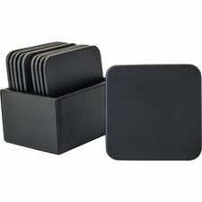Dacasso Leather Square Coaster Set Square - Black - Top Grain Leather - 1Each