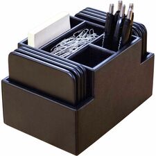 Dacasso Leather Square Coaster Set Square - Black - Top Grain Leather - 1Each