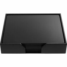 Dacasso Leatherette Conference Room Set Rectangular - 17" Width - Leatherette, Velveteen - Black