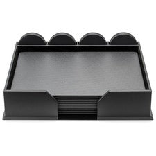 Dacasso Leatherette Conference Room Set Rectangular - 17" Width - Leatherette, Velveteen - Gray