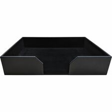 Dacasso Classic Leather Conference Pad Holder 17" Height x 14" Width - Leather, Felt, Fabric - Black - 1 Each