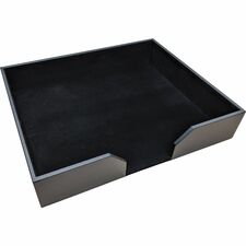 Dacasso Leatherette Conference Pad Holder 20" Height x 16" Width - Leatherette, Felt, Fabric - Black - 1 Each
