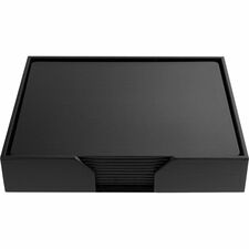Dacasso Leather Conference Room Set Rectangular - 20" Width - Top Grain Leather, Velveteen - Black