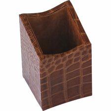 Protacini Cognac Brown Italian Patent Leather Pencil Cup Italian Leather, Suede - Cognac Brown - 1 Each