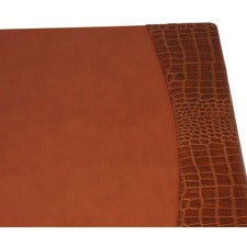 Protacini Cognac Brown Italian Patent Leather 34" x 20" Side-Rail Desk Pad Rectangular - 34" Width - Italian Leather, Velveteen - Cognac Brown