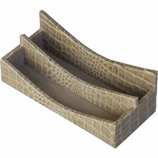Protacini Breeze Beige Italian Patent Leather Letter Holder Italian Leather, Velveteen, Suede - Breeze Beige - 1 Each