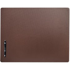 Dacasso Leatherette Desk Mat Rectangular - 24" Width - Leatherette, Velveteen - Chocolate Brown