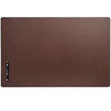 Dacasso Leatherette Desk Mat Rectangular - 34" Width - Leatherette, Velveteen - Chocolate Brown