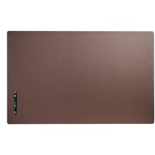 Dacasso Leatherette Desk Mat Rectangular - 38" Width - Leatherette, Velveteen - Chocolate Brown