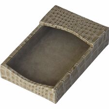 Protacini Breeze Beige Italian Patent Leather 4" x 6" Memo Holder 4" Height x 6" Width - Italian Leather, Suede - Breeze Beige - 1 Each