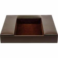 Dacasso Leatherette Enhanced Conference Room Organize Desktop - Chocolate Brown - Leatherette, Velveteen - 1 Each