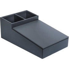 Dacasso Leatherette Coffee Condiment Organizer Removable Lid - Gray - Velveteen, Leatherette - 1 Each