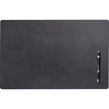 Dacasso Leather Conference Pad Rectangular - 22" Width - Top Grain Leather, Velveteen - Black
