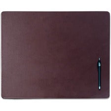 Dacasso Leather Conference Table Pad Rectangular - 20" Width - Top Grain Leather, Velveteen - Chocolate Brown