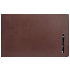 Dacasso Leather Conference Table Pad Rectangular - 22" Width - Top Grain Leather, Velveteen - Chocolate Brown