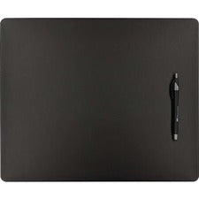 Dacasso Glass Tabletop Leather Conference Pad Rectangular - 17" Width - Leatherette, Foam, Rubber - Black