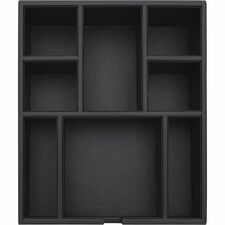 Dacasso Leatherette Condiment Tray 8 Compartment(s) - Durable - Black - Leatherette, Velveteen - 1 Each