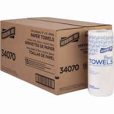 Genuine Joe 2-ply Paper Towel Rolls 2 Ply - 9" Width x 11" Length - 70 Sheets/Roll - White - Paper - 15 / Carton