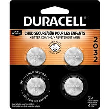 Duracell 2032 3V Lithium Battery 4-Pack For Security Device, Medical Equipment, Health/Fitness Monitoring Equipment, Calculator, Watch, Keyfob Transmitter - CR2032 - 3 V DC - 4/Pack - 1 Each