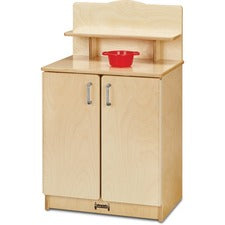 Rainbow Accents - Culinary Creations Play Kitchen Cupboard 1 Each - Woodgrain, Chrome - Wood
