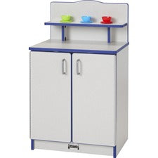 Rainbow Accents - Culinary Creations Kitchen Cupboard - Blue 1 Each - Blue, Gray, Chrome - Wood
