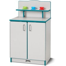 Rainbow Accents - Culinary Creations Kitchen Cupboard - Teal 1 Each - Teal, Gray, Chrome - Wood