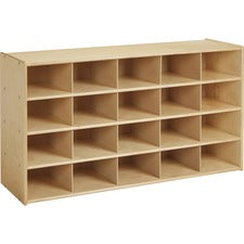 young Time Cubbie Storage Unit 20 Compartment(s) - 26.50" Height x 48" Width x 15" Depth - Rounded Corner, Eco-friendly, UV Resistant, Durable, Easy to Clean, Moisture Resistant - Baltic - Hardboard, Laminate - 1 Each