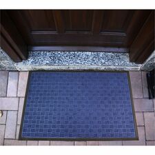 Floortex Doortex&reg; Ribmat Blue Heavy-Duty Door Mat in - 24" x 36" 36" Length x 24" Width x 0.400" Depth x 0.400" Thickness - Rectangular - Synthetic Fiber, Natural Fiber, Rubber - Blue - 1 Each