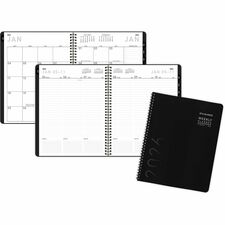 At-A-Glance Contemporary Lite Planner Large - Monthly, Weekly - 12 Month - January 2026 to December 2026 - 8:00 AM to 5:30 PM - Monday - Friday - 1 Week, 1 Month Double Page Layout - 8 1/4" x 11" Sheet Size - White Sheet - Wire Bound - Black - Paper, Faux