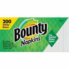 Bounty Quilted Napkins 1 Ply - 12" Width x 12" Length - White - Paper - 200 / Pack