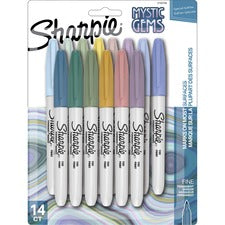 Sharpie Mystic Gems Permanent Markers Fine Marker Point - Multi Ink - 14 / Pack