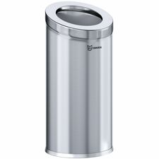 HLS Commercial 15-Gallon Round Open Top Trash Can 15 gal Capacity - Round - Removable Lid, Handle, Smudge Resistant, Easy to Clean, Durable - 31.5" Height x 14.9" Width - Stainless Steel, Galvanized Steel - Gray - 1 Each