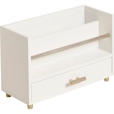 U Brands Juliet Letter Sorter 6" Height x 3.80" Width x 9.50" Depth - Desktop - Sturdy, Durable, Pull-out Drawer - White - Pine Wood, Metal - 1 Each